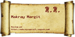 Makray Margit névjegykártya